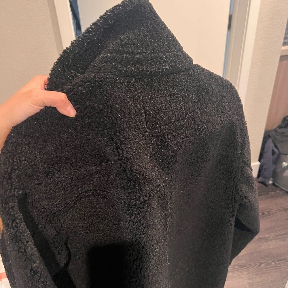 Black Sherpa Button-Up Coat - image 5